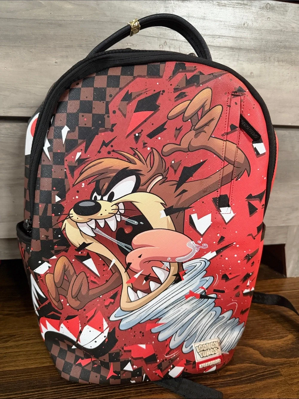 Sprayground Red and Black Taz Looney Tunes Graphic Backpack